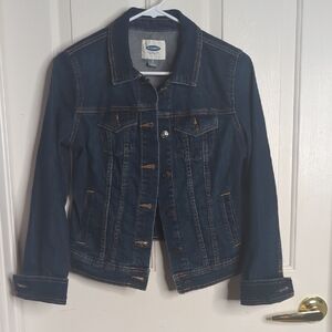 Old Navy Women's Dark Indigo Denim Jacket Small Classic Style